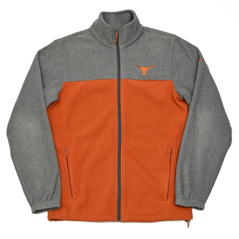 Columbia Texas Longhorns Full Zip Fleece Jacket Men's Small Color Block Football